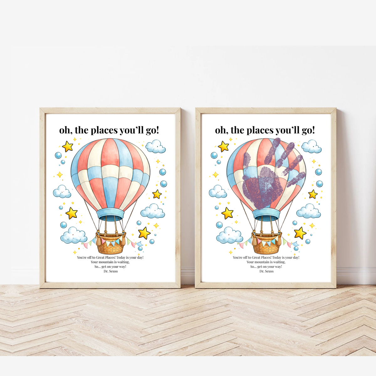 Hot Air Balloon Graduation Handprint Craft Printable | “Oh, the Places You’ll Go!” Inspirational Keepsake | End of Year Art PDF