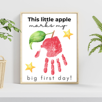 This Little Apple Marks My Big First Day Handprint Craft Printable | First Day of School Keepsake | Preschool & Kindergarten Back to School Activity