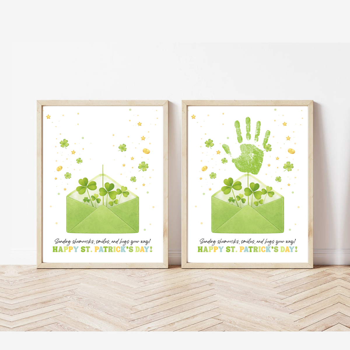 St. Patrick’s Day Handprint Craft Printable | Shamrock Envelope Keepsake Art | Preschool Fine Motor Activity PDF