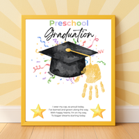 Preschool Graduation Handprint Craft Printable, Preschool Graduation Keepsake, End of Year Graduation Activity for Kids, Instant Download