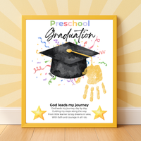 Christian Preschool Graduation Handprint Craft Printable, God Leads My Journey Graduation Keepsake, Preschool Graduation Activity, Instant Download