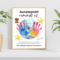 Juneteenth Reminds Us Handprint Craft Printable | Juneteenth Activity for Kids | Diversity & Inclusion Keepsake