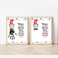 Today You Are YOU Printable | Dr. Seuss Inspired Handprint Art | Kids Classroom Quote Art | Reading Motivation Keepsake PDF