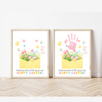 Easter Handprint Craft Printable | Bunny & Chick Flower Envelope Keepsake | Preschool Fine Motor Spring Activity PDF
