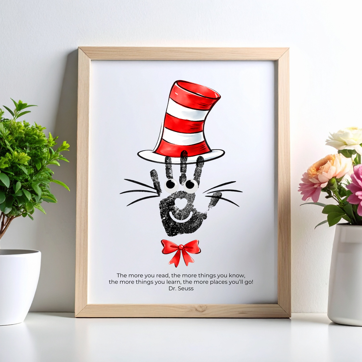 Reading Hat Handprint Craft Printable | Kids Book Week Keepsake Art | Classroom Reading Activity Digital Print