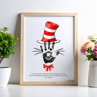 Reading Hat Handprint Craft Printable | Kids Book Week Keepsake Art | Classroom Reading Activity Digital Print