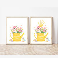Mother’s Day Handprint Craft Printable | “Happy Mother’s Day” Flower Watering Can Keepsake | Preschool Kids Mother’s Day Activity PDF