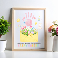 Easter Handprint Craft Printable | Bunny & Chick Flower Envelope Keepsake | Preschool Fine Motor Spring Activity PDF