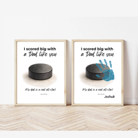Hockey Handprint Craft for Dad, I Scored Big with a Dad Like You Printable, Father’s Day Hockey Keepsake from Kids