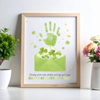 St. Patrick’s Day Handprint Craft Printable | Shamrock Envelope Keepsake Art | Preschool Fine Motor Activity PDF