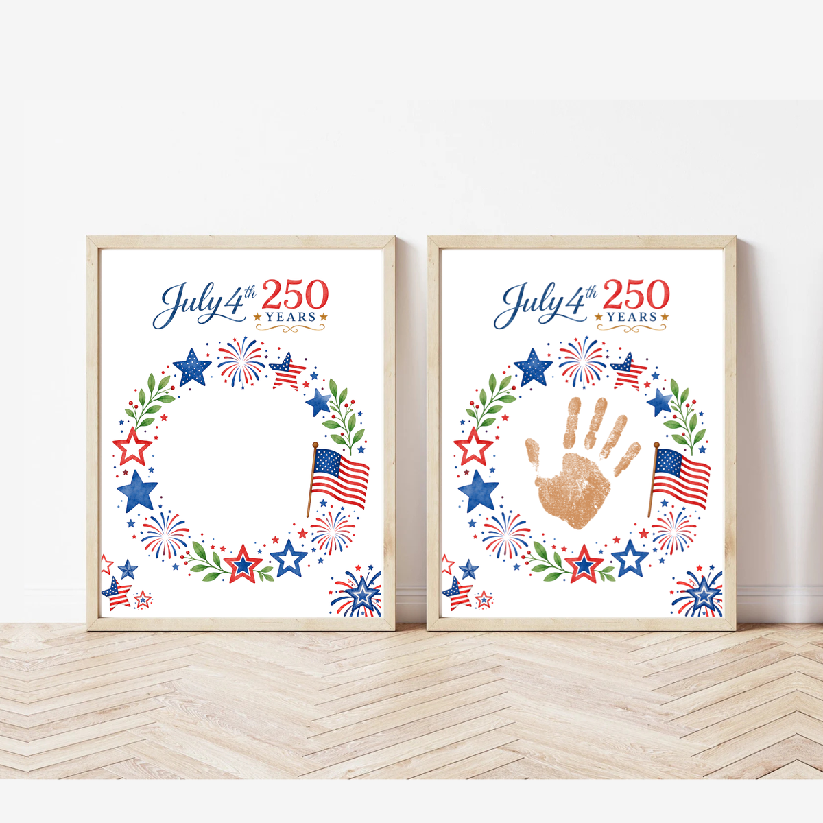July 4th 250 Years Handprint Craft Printable, Patriotic Independence Day Keepsake Activity for Kids, America 250 Celebration