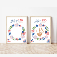 July 4th 250 Years Handprint Craft Printable, Patriotic Independence Day Keepsake Activity for Kids, America 250 Celebration