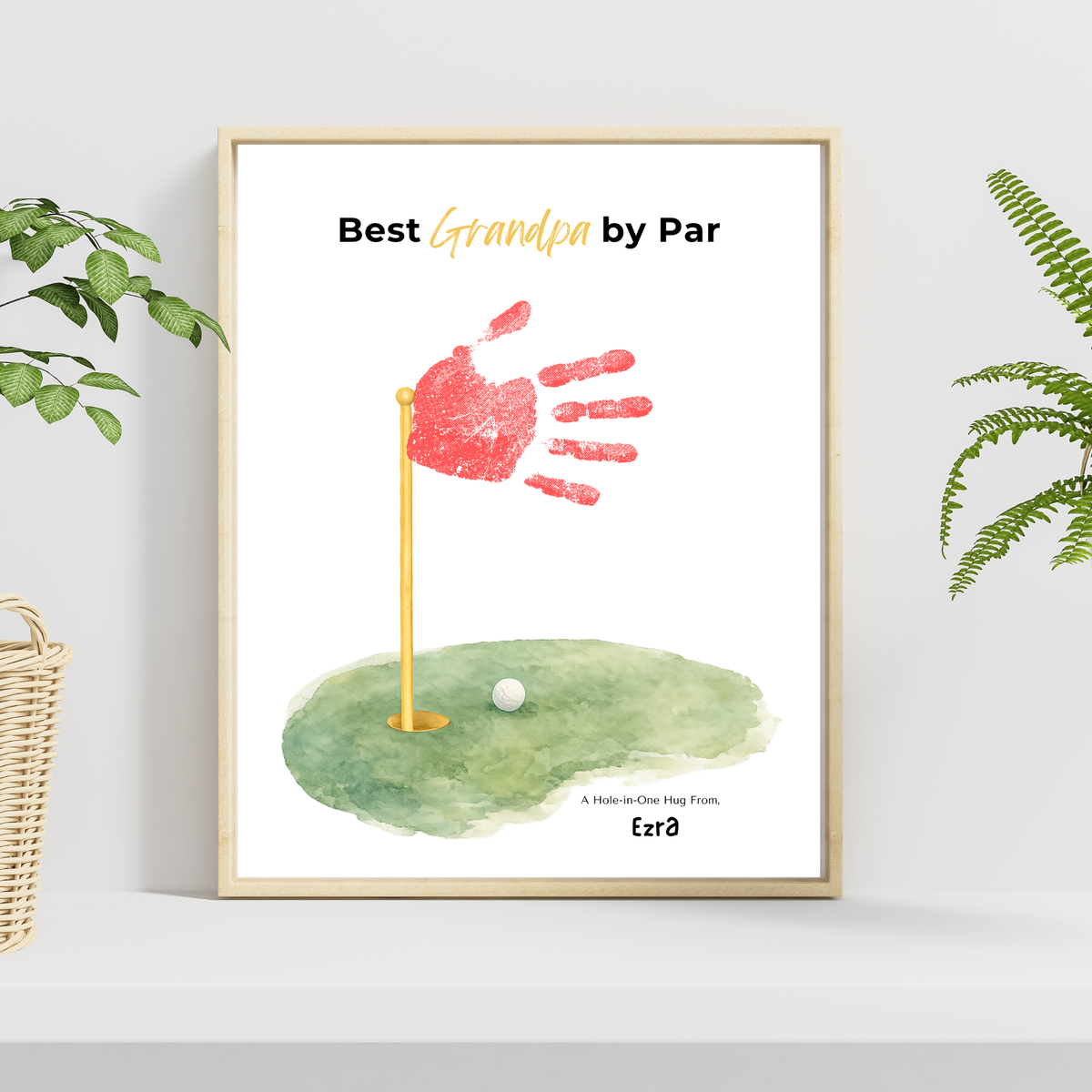 Golf Handprint Craft for Grandpa, Best Grandpa by Par Printable, Father’s Day Golf Keepsake from Kids, Grandpa Birthday Golf Gift