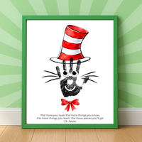Reading Hat Handprint Craft Printable | Kids Book Week Keepsake Art | Classroom Reading Activity Digital Print