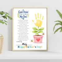 Christian Father’s Day Handprint Craft Printable | God Picked You to Be My Dad | Faith-Based Dad Keepsake Gift from Kids | Preschool DIY Handprint Art PDF