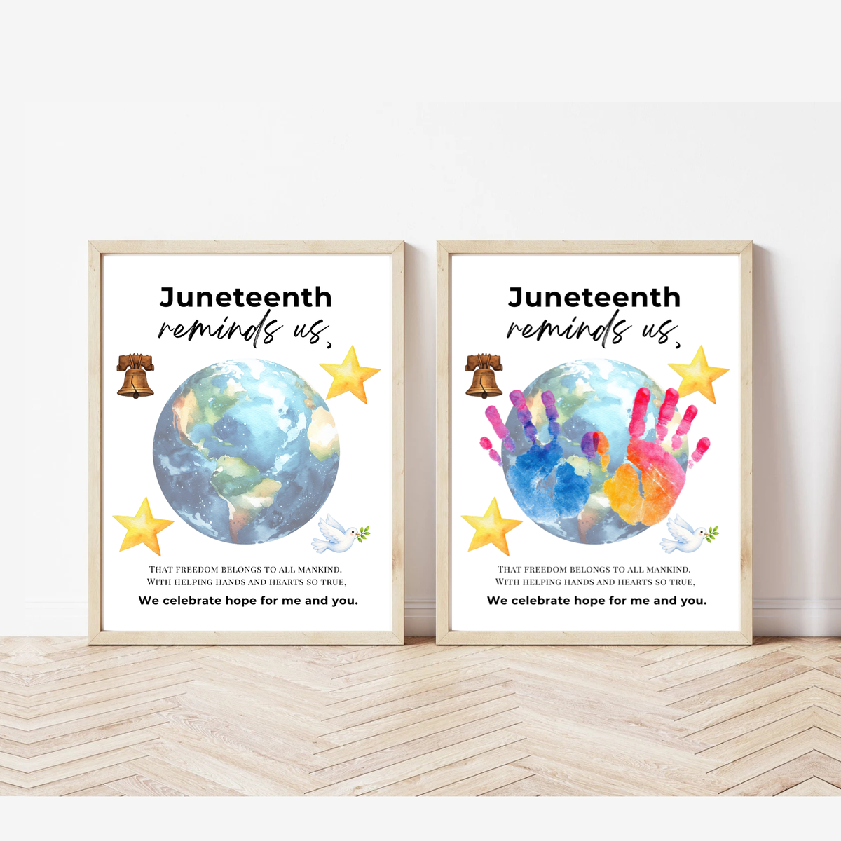 Juneteenth Reminds Us Handprint Craft Printable | Juneteenth Activity for Kids | Diversity & Inclusion Keepsake