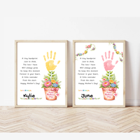 Mother’s Day Handprint Flower Pot Craft Printable | Keepsake Gift for Mom from Kids | Preschool DIY Handprint Art PDF | Happy Mother’s Day Craft