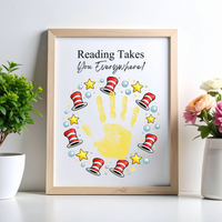 Reading Takes You Everywhere Wreath Handprint Craft Printable | Kids Literacy Week Activity | Preschool Reading Celebration Art PDF
