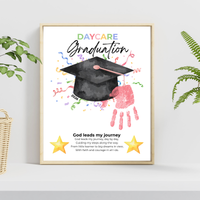 Daycare Graduation Handprint Craft Printable, Christian Graduation Keepsake for Kids, God Leads My Journey, Preschool Graduation Activity, Instant Download
