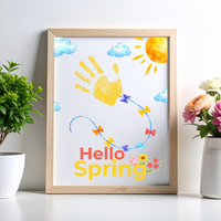 Hello Spring Handprint Kite Craft Printable with Kite | Spring Preschool Activity | Kids Seasonal Art Project | Classroom Spring Keepsake PDF