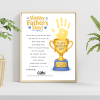 Father’s Day Trophy Handprint Craft Printable | Best Dad Ever Keepsake | Kids DIY Gift for Dad | Preschool Father’s Day Activity