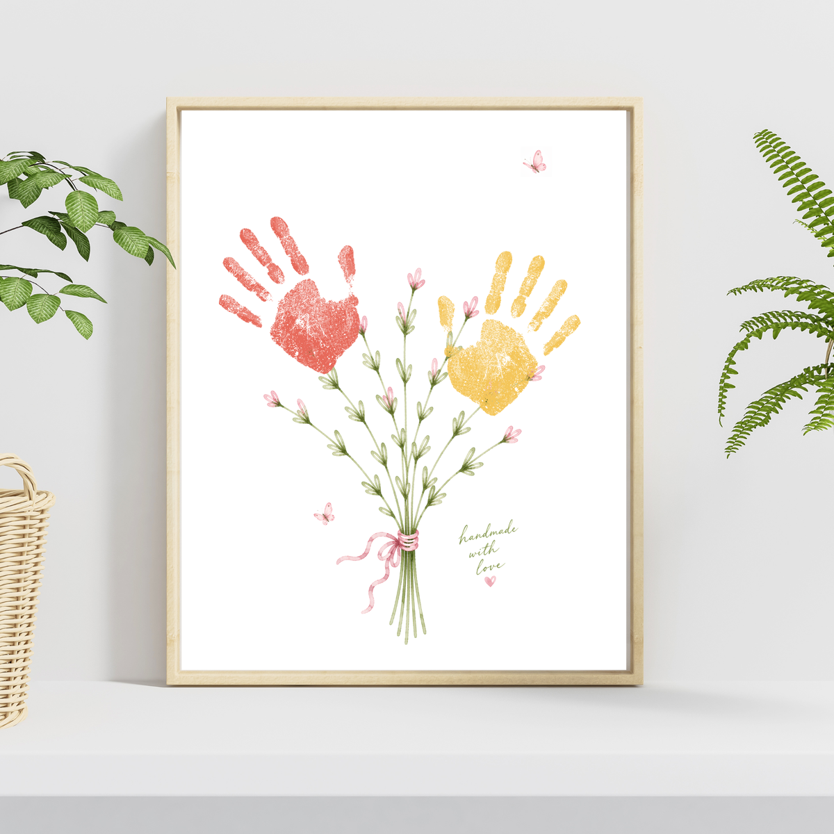 Mother’s Day Handprint Flower Craft Printable | Mom Grandma Aunt Keepsake Gift | Birthday & Valentine’s Day Handprint Bouquet | Preschool DIY Printable