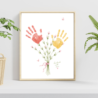 Mother’s Day Handprint Flower Craft Printable | Mom Grandma Aunt Keepsake Gift | Birthday & Valentine’s Day Handprint Bouquet | Preschool DIY Printable