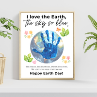 Earth Day Handprint Craft Printable | Happy Earth Day Keepsake from Kids | Preschool Earth Day Art Activity | Classroom Spring Craft PDF