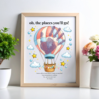 Hot Air Balloon Graduation Handprint Craft Printable | “Oh, the Places You’ll Go!” Inspirational Keepsake | End of Year Art PDF