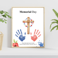 Christian Memorial Day Handprint Craft Printable | Patriotic Keepsake Art for Kids | Veterans Tribute Activity | Preschool Classroom DIY PDF