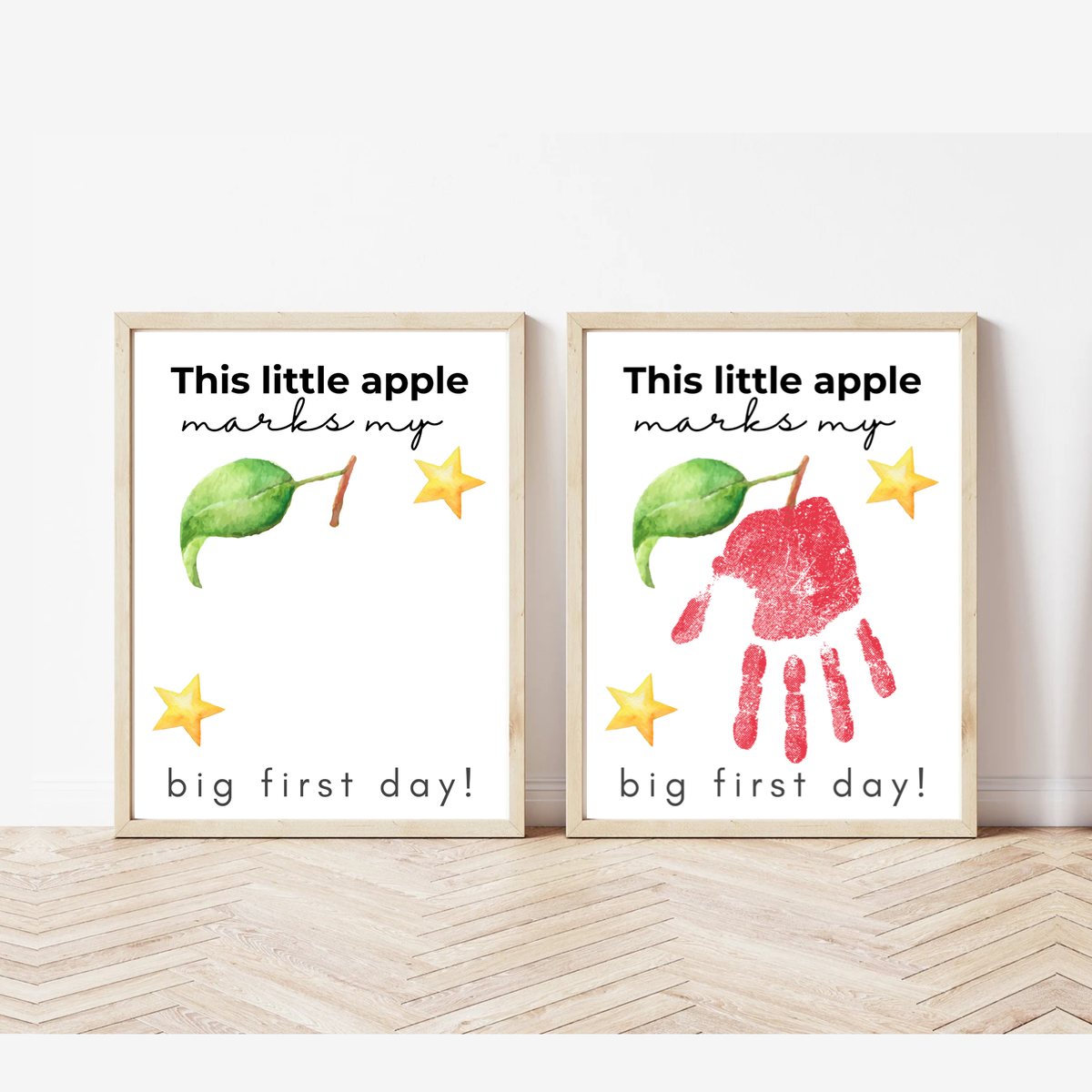 This Little Apple Marks My Big First Day Handprint Craft Printable | First Day of School Keepsake | Preschool & Kindergarten Back to School Activity