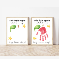 This Little Apple Marks My Big First Day Handprint Craft Printable | First Day of School Keepsake | Preschool & Kindergarten Back to School Activity