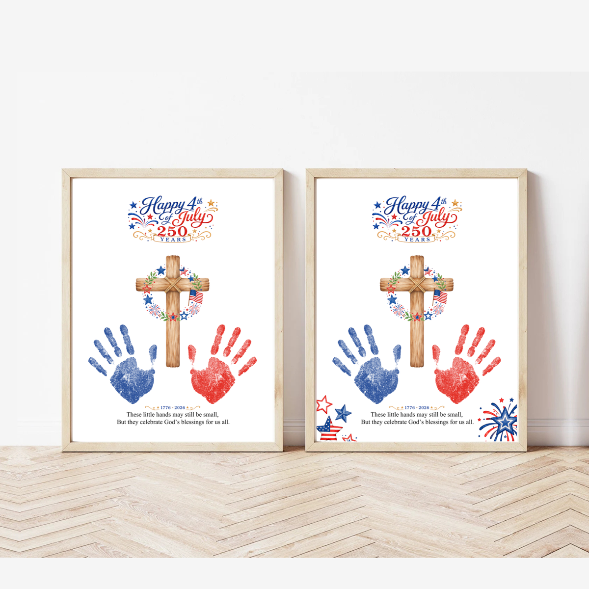 Christian July 4th Handprint Craft Printable, America 250 Faith-Based Patriotic Keepsake Activity for Kids