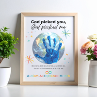 Autism Acceptance Month Handprint Craft Printable | “God Picked You, God Picked Me” Faith-Based Inclusion Activity | Christian Kids Art PDF