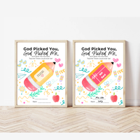 Christian Teacher Appreciation Gift Card Holder Printable, God Picked You God Picked Me Teacher Gift, End of School Teacher Thank You Card, Instant Download