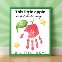 This Little Apple Marks My Big First Day Handprint Craft Printable | First Day of School Keepsake | Preschool & Kindergarten Back to School Activity