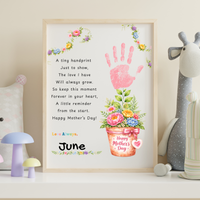 Mother’s Day Handprint Flower Pot Craft Printable | Keepsake Gift for Mom from Kids | Preschool DIY Handprint Art PDF | Happy Mother’s Day Craft