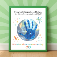 World Autism Acceptance Day Handprint Craft Printable | Autism Awareness & Inclusion Activity for Kids | Classroom Social Emotional Learning Art PDF| Colorful Earth