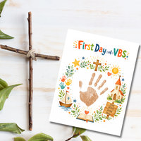 First Day of VBS Handprint Craft Printable | Vacation Bible School Keepsake | Christian Summer Church Activity