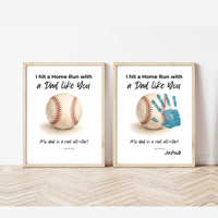 Baseball Handprint Craft for Dad, I Hit a Home Run with a Dad Like You Printable, Father’s Day Baseball Keepsake from Kids