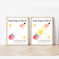 First Day of School Pencil Handprint Craft Printable | Back to School Keepsake Art | Leaving My Mark School Sign 2026 | Preschool DIY Handprint PDF
