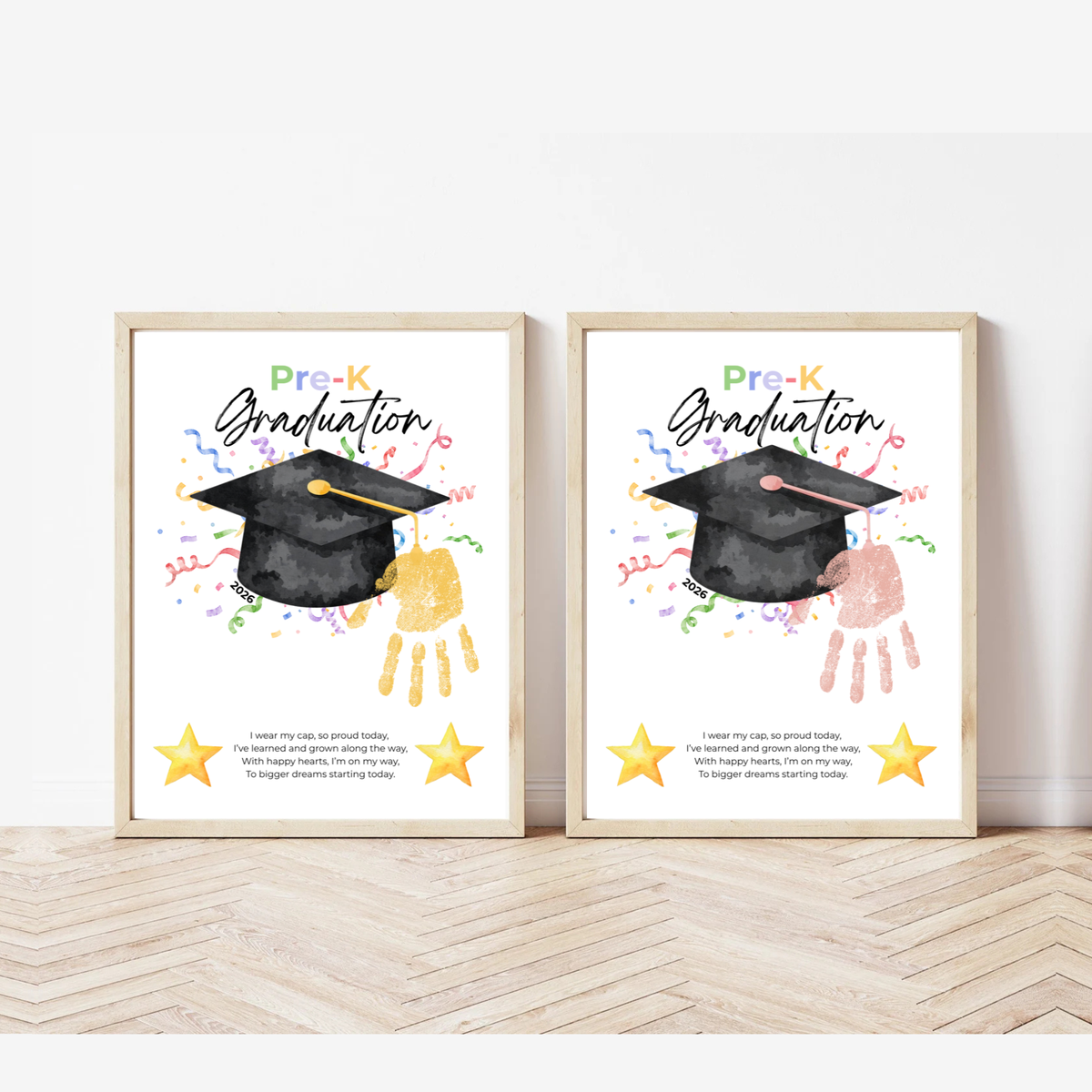 Pre-K Graduation Handprint Craft Printable | Preschool Graduation Keepsake | End of Year Classroom Activity | Kids Graduation Art PDF