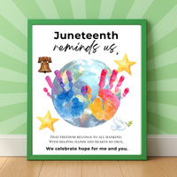 Juneteenth Reminds Us Handprint Craft Printable | Juneteenth Activity for Kids | Diversity & Inclusion Keepsake