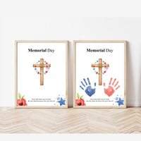 Christian Memorial Day Handprint Craft Printable | Patriotic Keepsake Art for Kids | Veterans Tribute Activity | Preschool Classroom DIY PDF