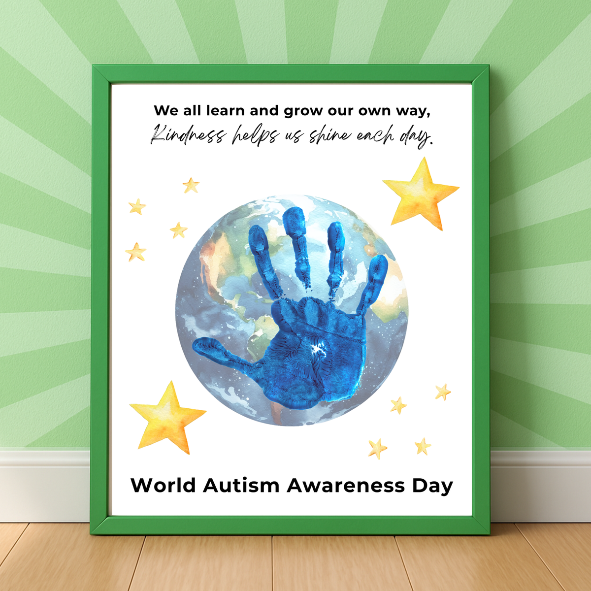 World Autism Awareness Day Handprint Craft Printable | Autism Acceptance Classroom Activity | Inclusive Kids Art Project PDF