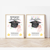Christian Kindergarten Graduation Handprint Craft Printable | Graduation Keepsake | God Leads My Journey Kinder Graduation Art | End of Year DIY PDF
