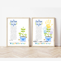 Christian Father’s Day Handprint Craft Printable | God Picked You to Be My Dad | Faith-Based Dad Keepsake Gift from Kids | Preschool DIY Handprint Art PDF