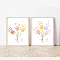 Christian Mother’s Day Handprint Craft Printable | God Picked These Little Hands for You | Mom Grandma Aunt Keepsake Gift | Birthday & Valentine’s Day Printable