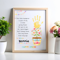 Spring Handprint Flower Craft Printable | Personalized Keepsake Poem Activity | Preschool Spring Art Gift | Kids Flower Pot Handprint PDF