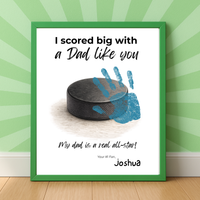 Hockey Handprint Craft for Dad, I Scored Big with a Dad Like You Printable, Father’s Day Hockey Keepsake from Kids